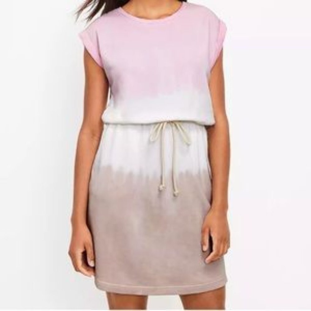 Lou & Grey Tie Dye Cozy Cotton Terry Pocket Dress Swim CoverUp Size Small​​